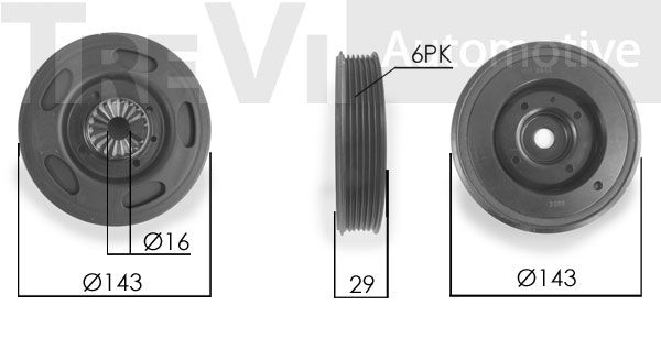 TREVI AUTOMOTIVE skriemulys, alkūninis velenas PC1178